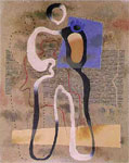 Standing Figure with Blue Plane